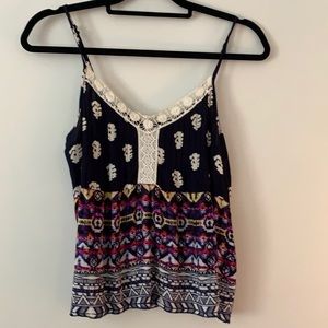 Printed aqua tank top